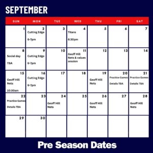 pre season training September 